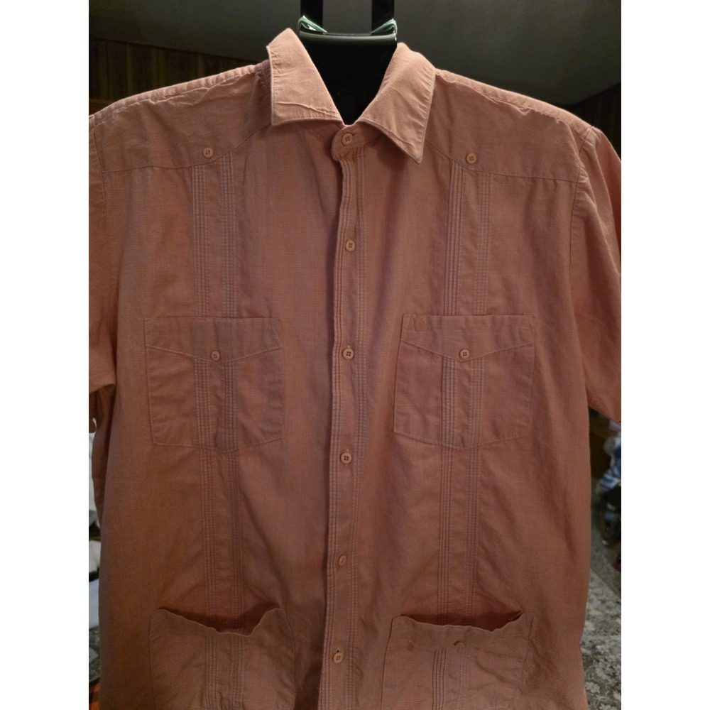 Fernando‎ Pena Guayabera Short Sleeve Shirt, Button Up Collard Shirt Size M....